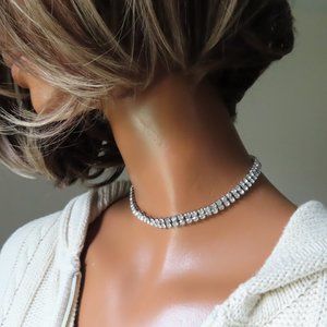 Rhinestone choker necklace